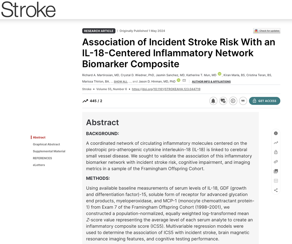 Stroke publication behind the panel